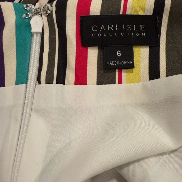 Carlisle Collection Colorful Striped Women's V-Neck Sleeveless Mini Skirt Set - Picture 9 of 14